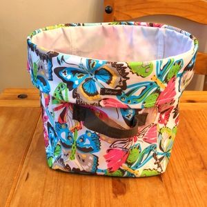 thirty-one Round Topped Butterfly Utility Tote, 9.5H x 8" Square Base, 12" Diam.